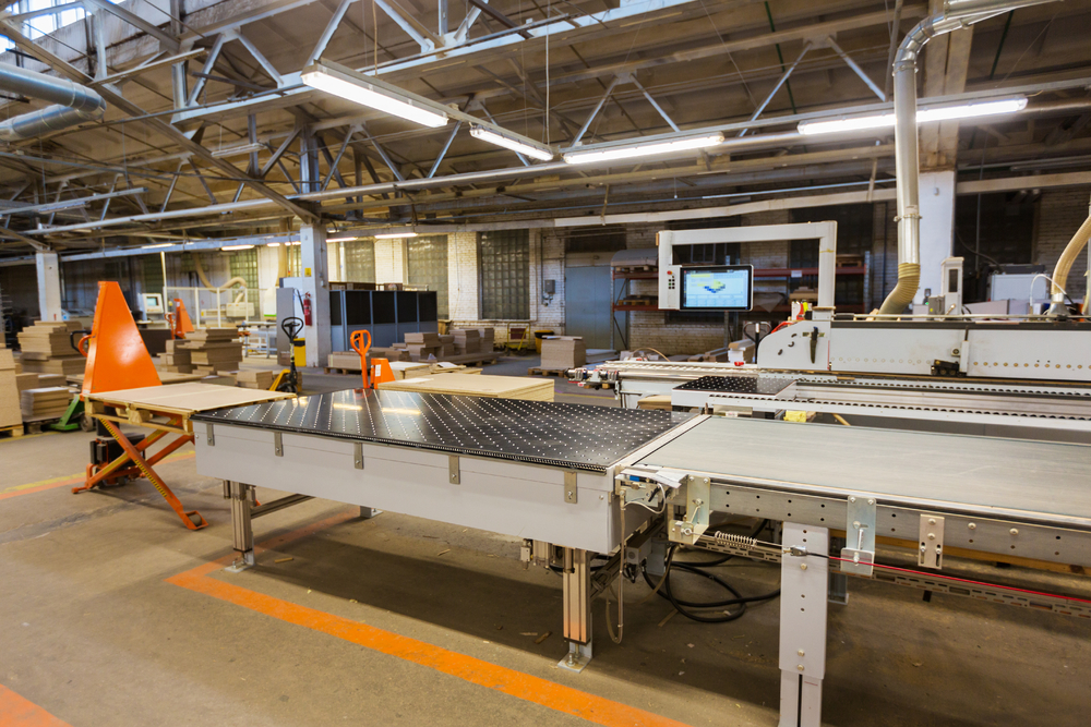 生产制造和木工行业的概念家具厂车间木工工厂车间
