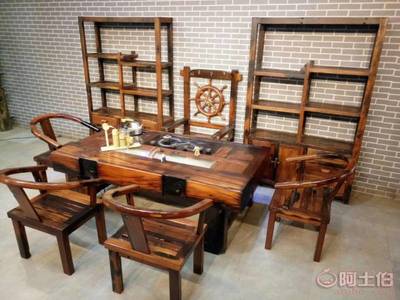 珠海老船木中式茶桌|老船木家具生产|老船木桌椅